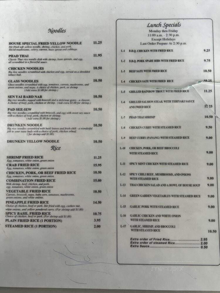 Thai Original Bbq Restaurant - Cerritos, CA menu_pic
