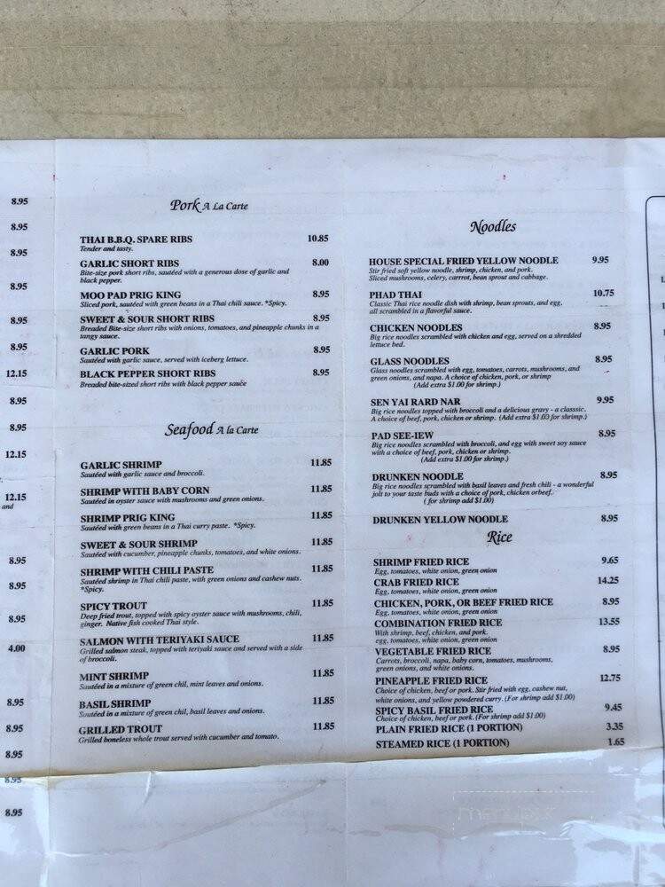 Thai Original Bbq Restaurant - Cerritos, CA menu_pic