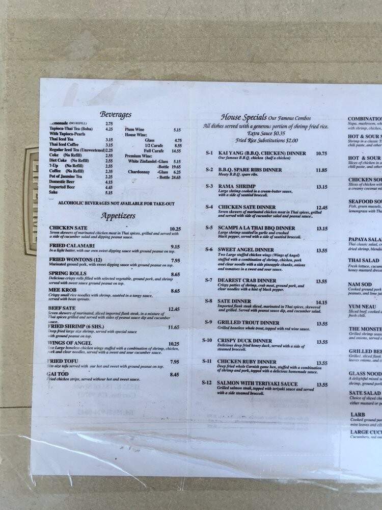 Thai Original Bbq Restaurant - Cerritos, CA menu_pic
