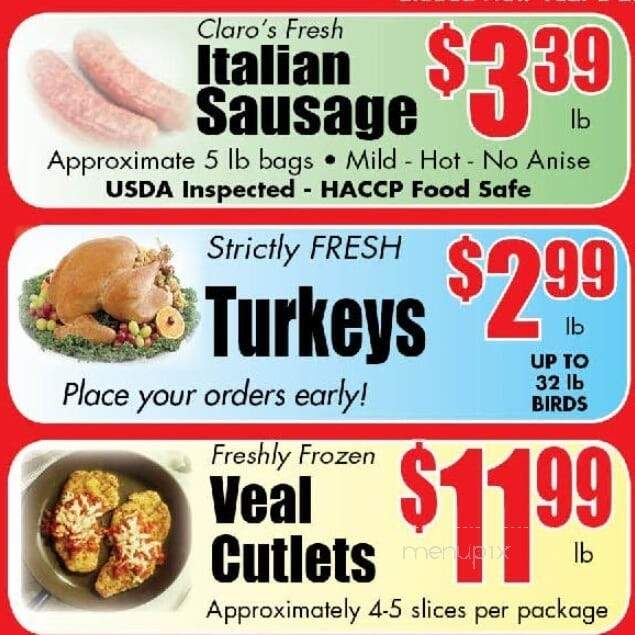 Claro's Italian Market - Tustin, CA menu_pic