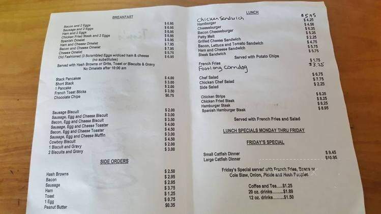 Tim's Place - Duncan, OK menu_pic