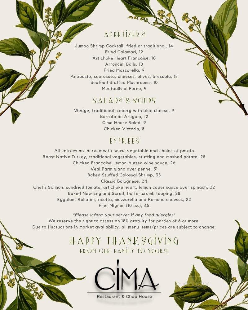 Cima Restaurant And Chop House - Wilbraham, MA