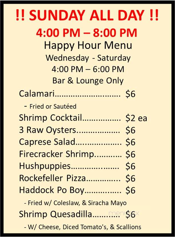 The Lobster Pot - Willoughby Hills, OH menu_pic