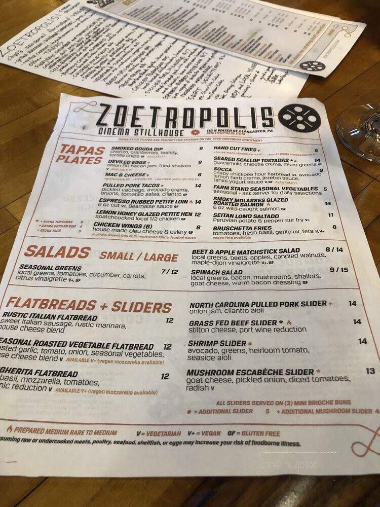 Zoetropolis Art House - Lancaster, PA menu_pic