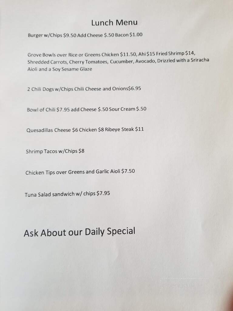 Duck Dive Bar And Grill - North Myrtle Beach, SC menu_pic
