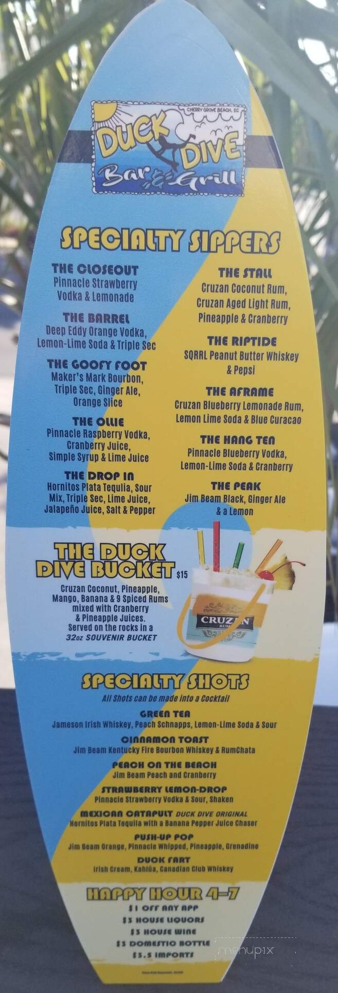 Duck Dive Bar And Grill - North Myrtle Beach, SC menu_pic