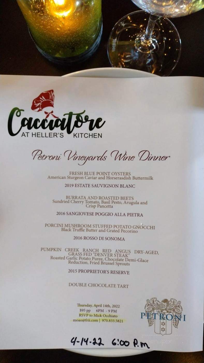 Cacciatore at Heller's Kitchen - Windsor, CO menu_pic