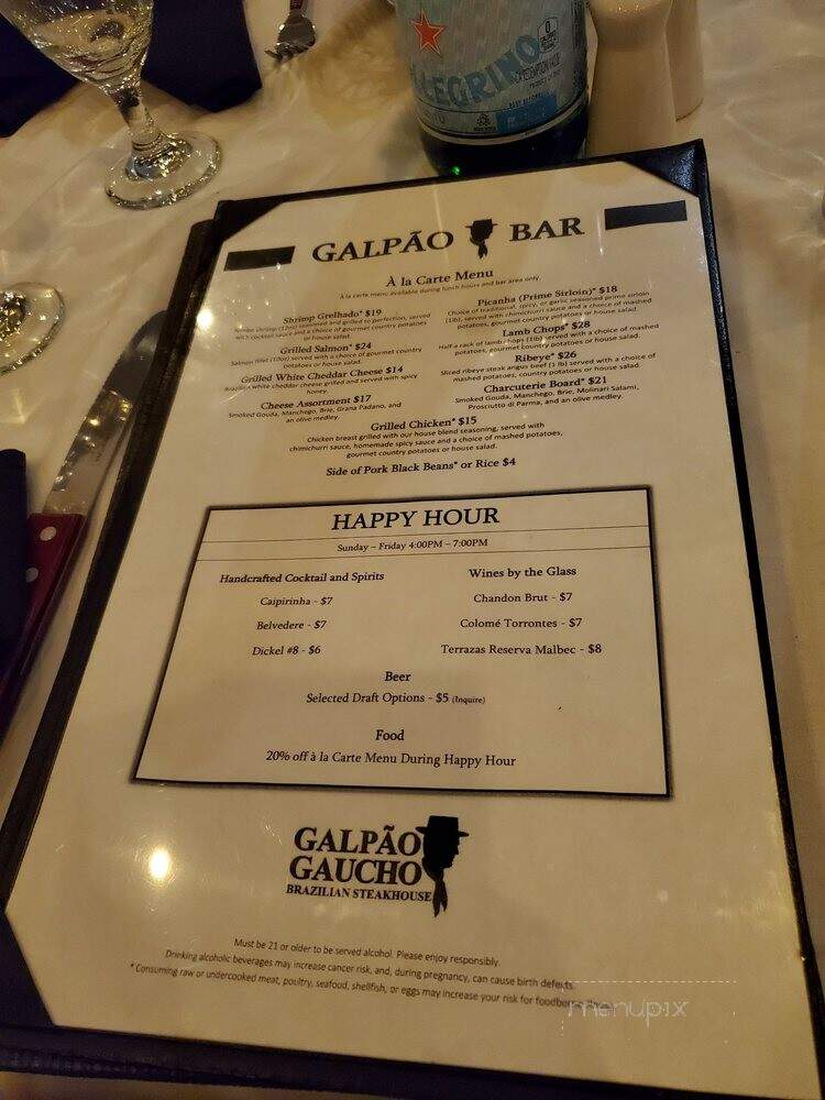 Galpao Gaucho Brazilian Steakhouse - Charleston, SC menu_pic