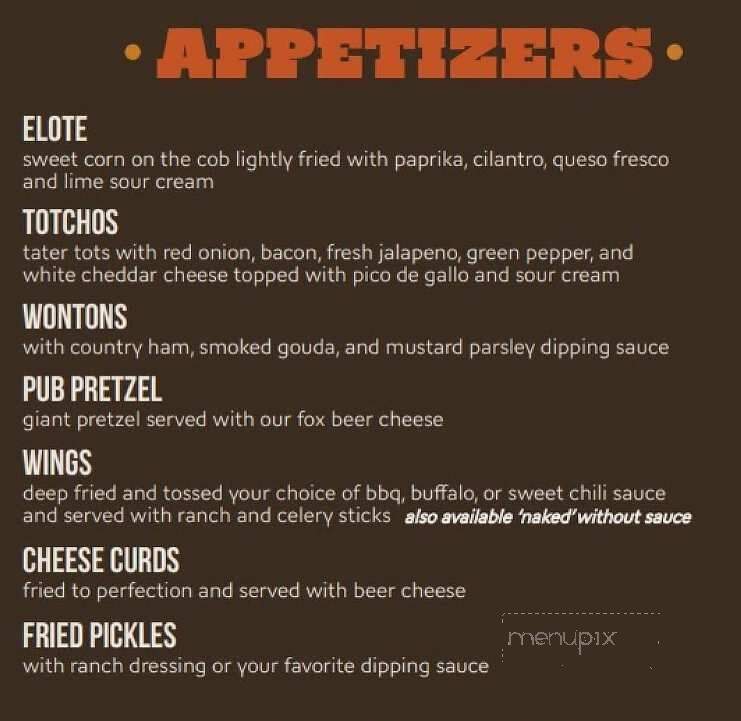 Gallant Fox Brewing - Louisville, KY menu_pic