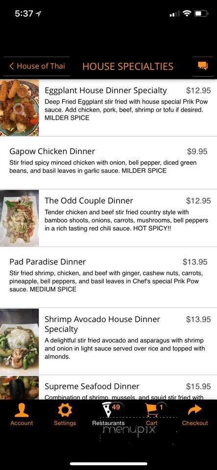 My Thai - Cookeville, TN menu_pic