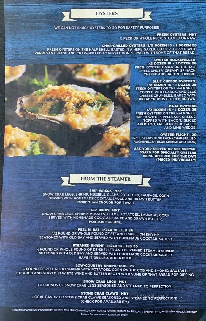 Morgan Mae's Oyster House - Tarpon Springs, FL menu_pic