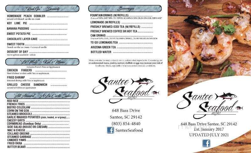 Santee Steak & Seafood - Santee, SC menu_pic