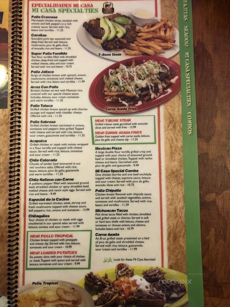 Mi Casa Mexican Restaurant - Greenfield, IN menu_pic