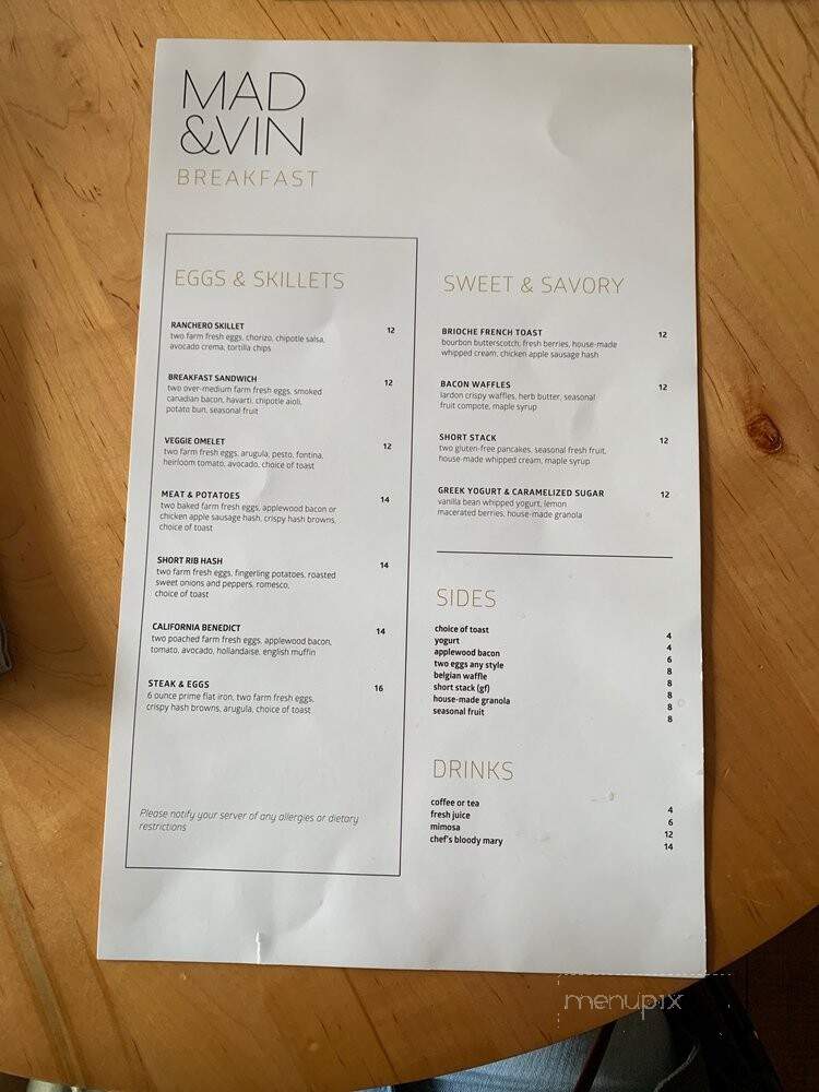 Mad & Vin - Solvang, CA menu_pic
