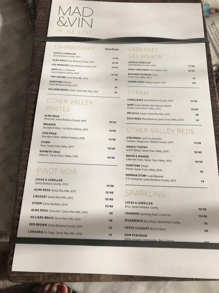 Mad & Vin - Solvang, CA menu_pic