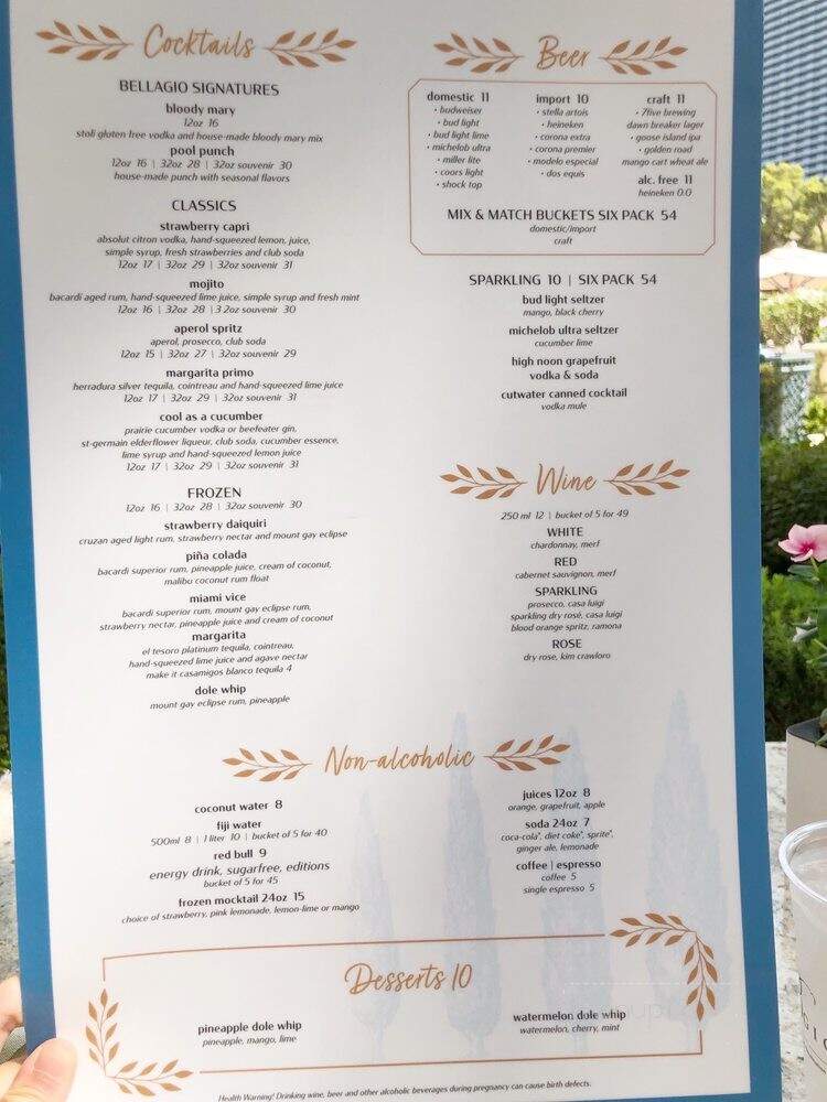 Pool Cafe/Cafe Bellagio - Las Vegas, NV menu_pic