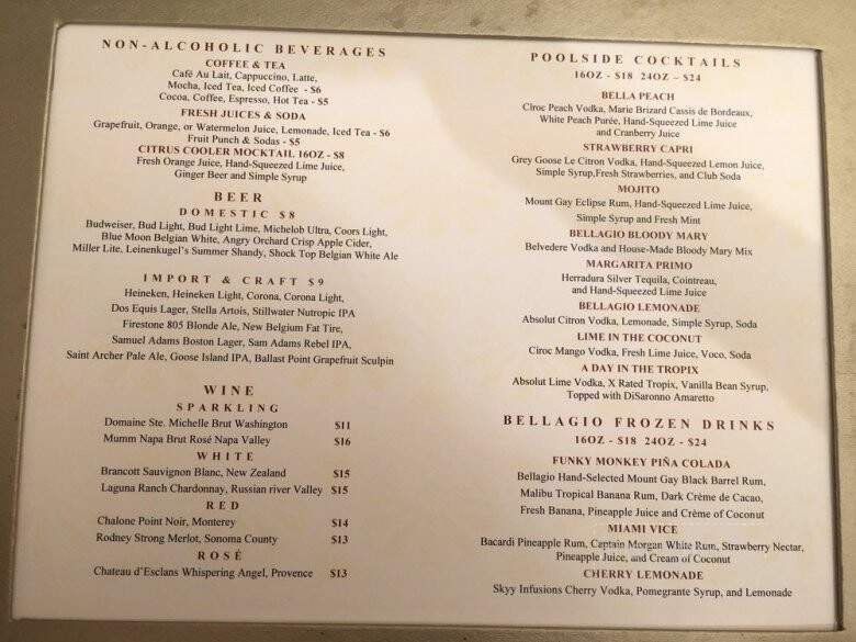 Pool Cafe/Cafe Bellagio - Las Vegas, NV menu_pic