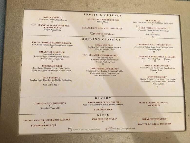 Pool Cafe/Cafe Bellagio - Las Vegas, NV menu_pic