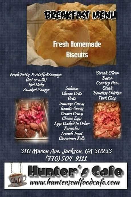 Hunter's Cafe - Jackson, GA menu_pic