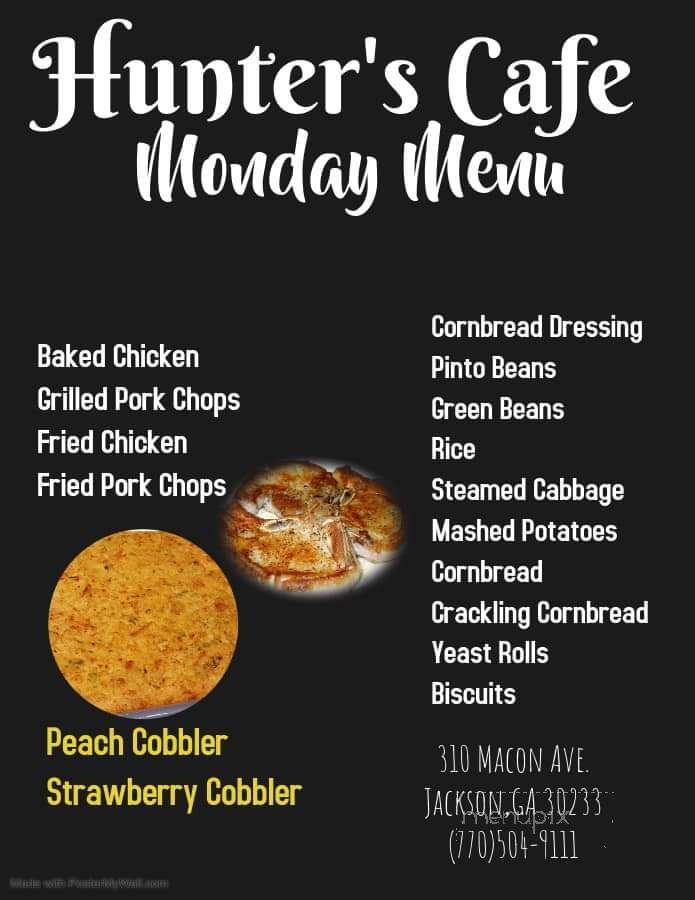 Hunter's Cafe - Jackson, GA menu_pic