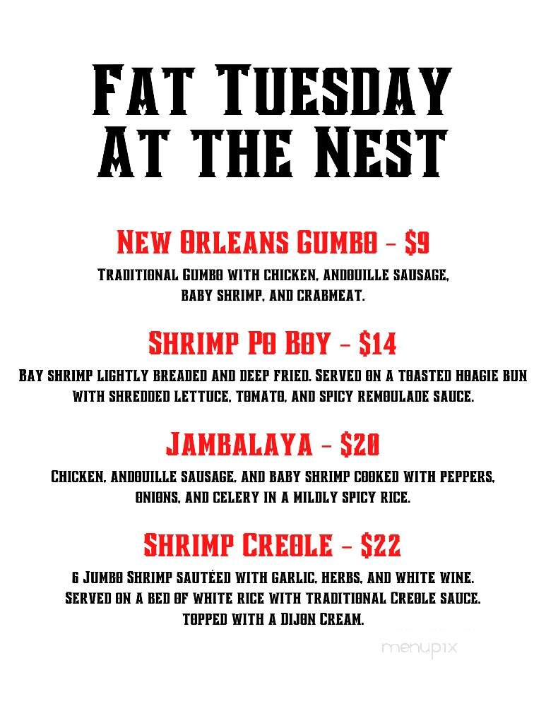 The Nest Bar & Grill at Bolingbrook Golf Club - Bolingbrook, IL menu_pic