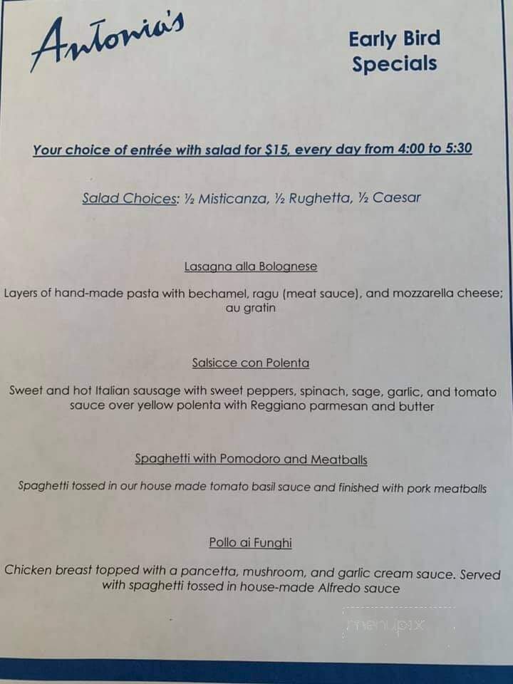Antonia's - Hillsborough, NC menu_pic