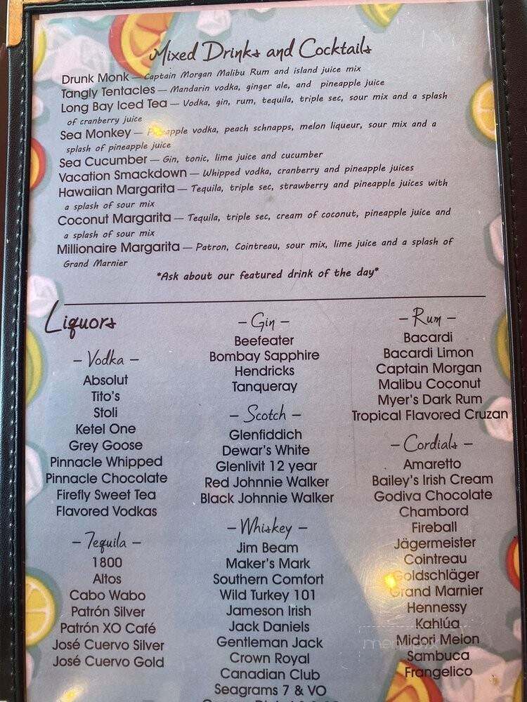 Inlet View Bar Grill - Shallotte, NC menu_pic