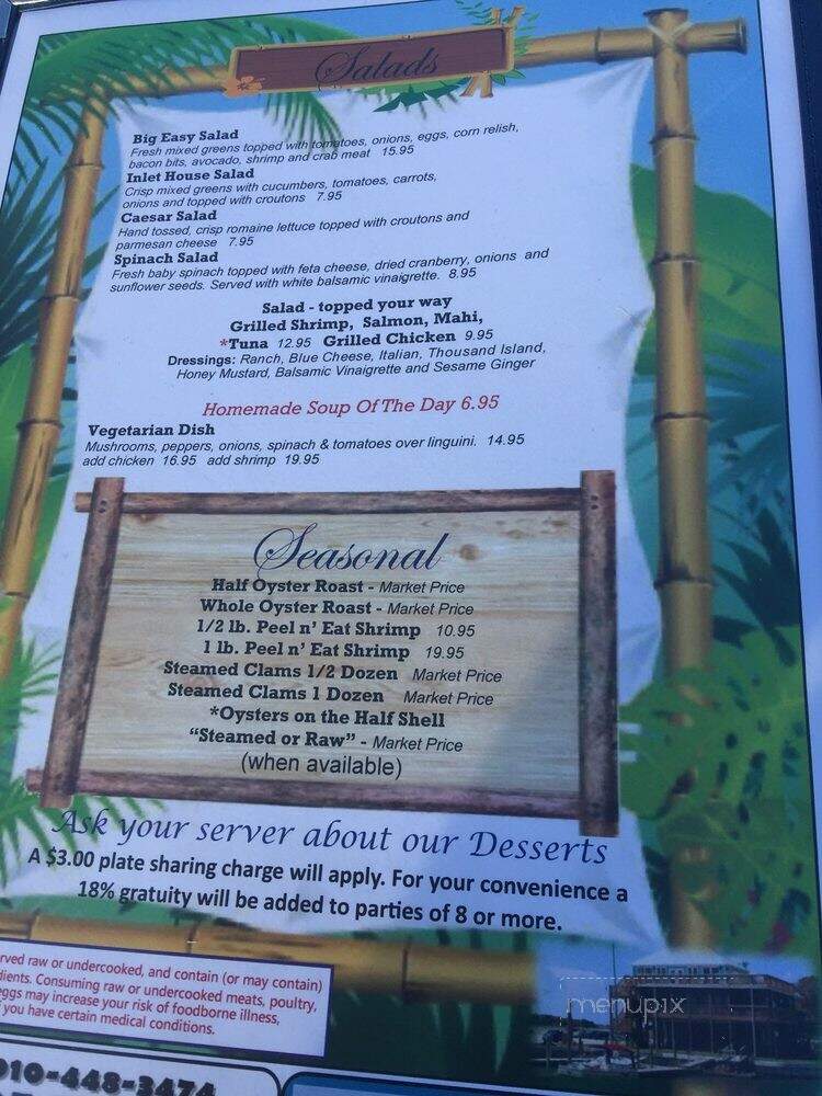 Inlet View Bar Grill - Shallotte, NC menu_pic