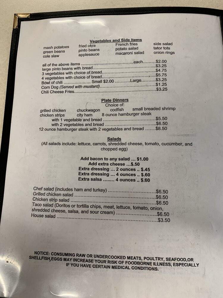 Donna's Diner - Lenoir City, TN menu_pic