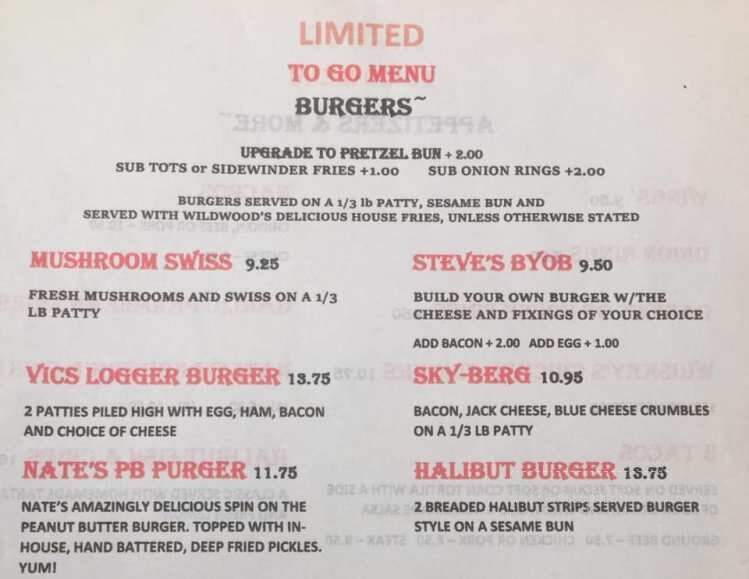 Wildwood Hotel and Restaurant - Willamina, OR menu_pic