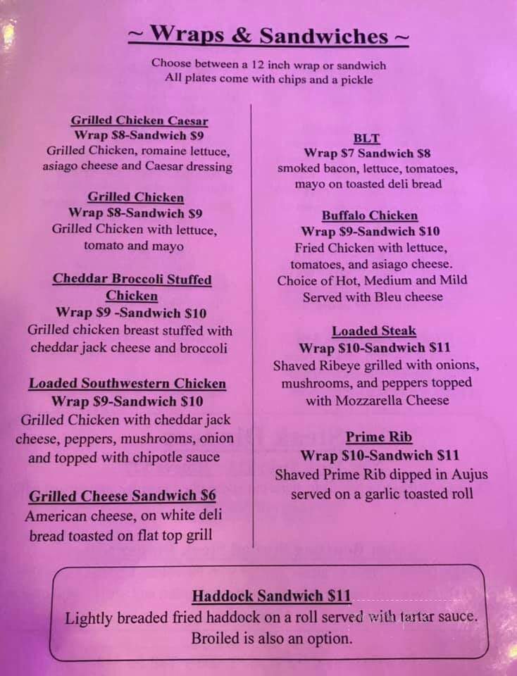 Driveway Inn - Fulton, NY menu_pic