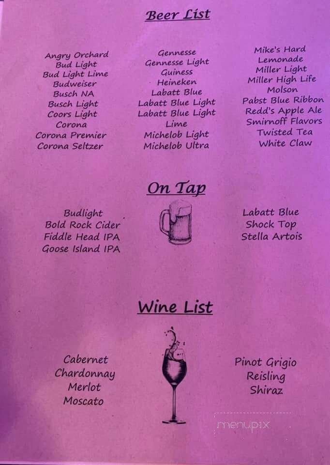 Driveway Inn - Fulton, NY menu_pic