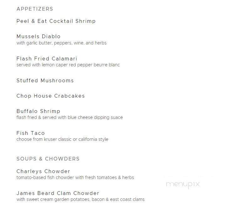 Kabin Kruser's Oyster Bar - Rochester, MI menu_pic