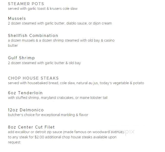 Kabin Kruser's Oyster Bar - Rochester, MI menu_pic