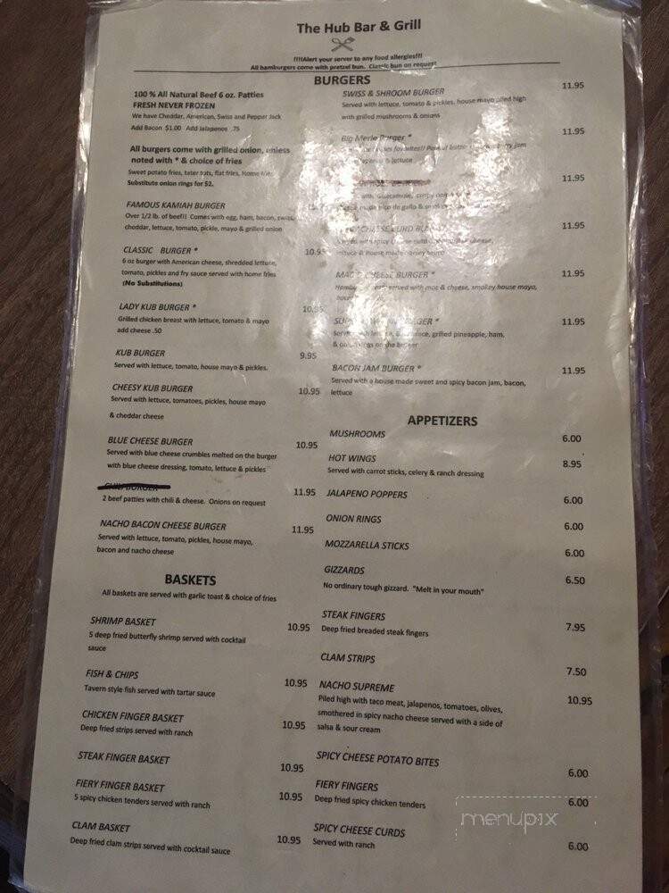 Hub Bar & Grill - Kamiah, ID menu_pic