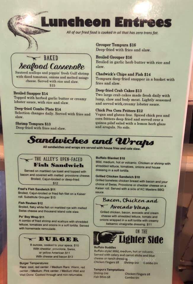 Pelican Alley - Nokomis, FL menu_pic