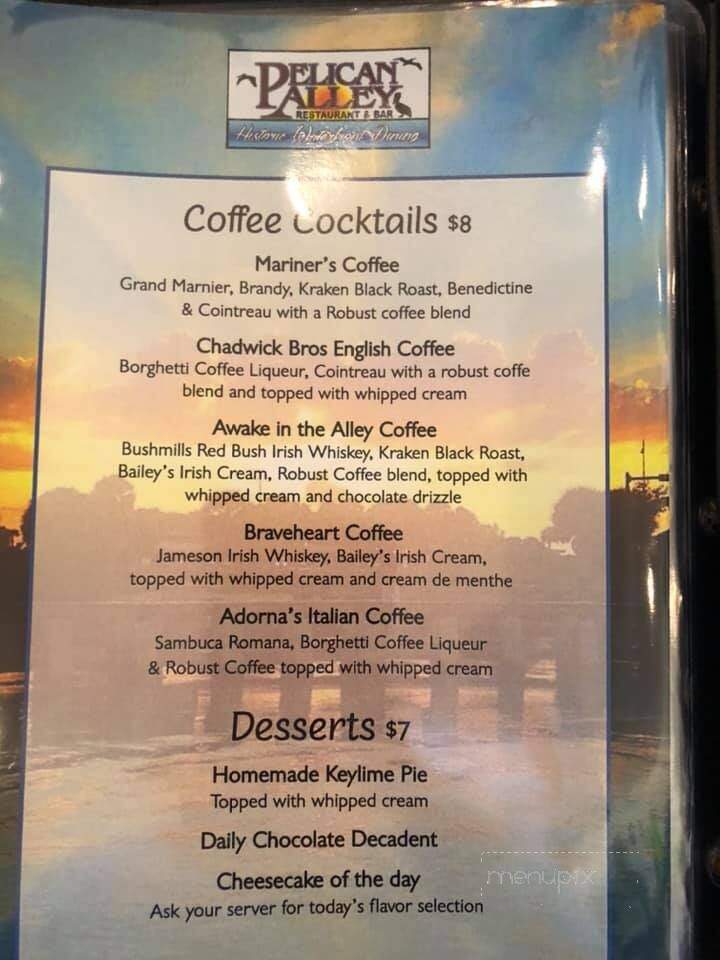 Pelican Alley - Nokomis, FL menu_pic