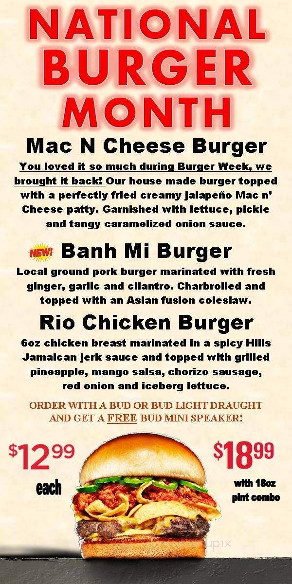 The Upper Deck - Halifax, NS menu_pic