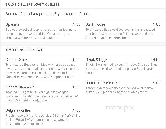 The Bunkhouse Bar Grill - Kelowna, BC menu_pic