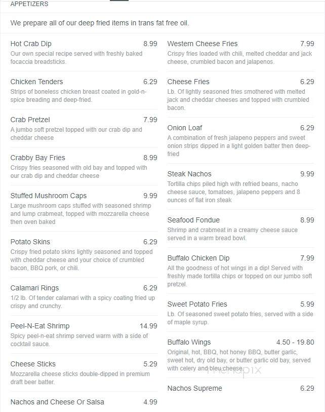 Sand Springs Saloon & Stkhse - Frostburg, MD menu_pic