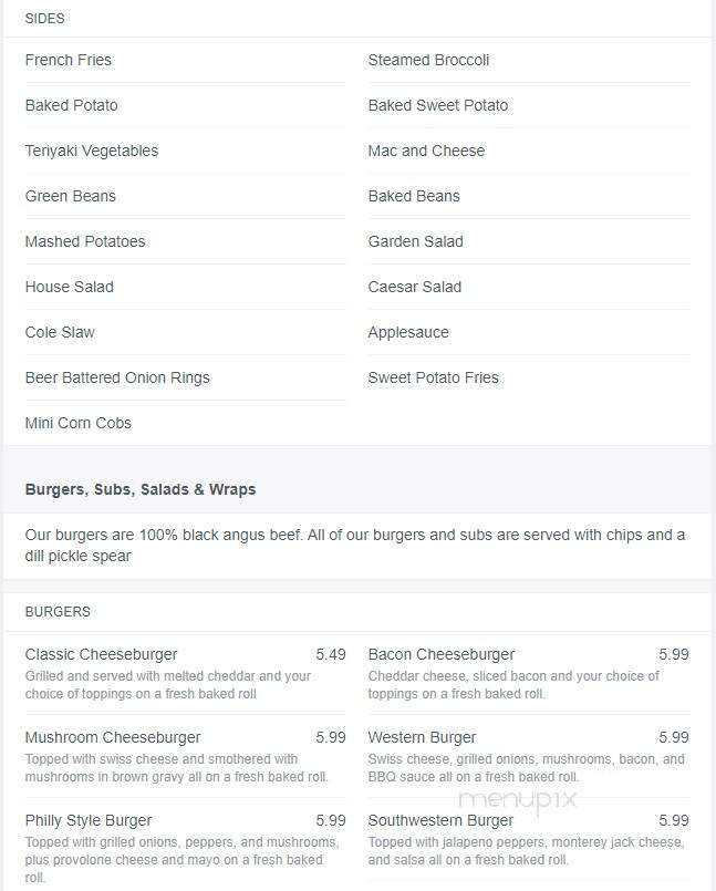 Sand Springs Saloon & Stkhse - Frostburg, MD menu_pic
