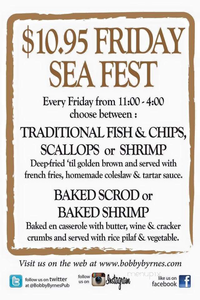 Bobby Byrne's Pub - Hyannis, MA menu_pic