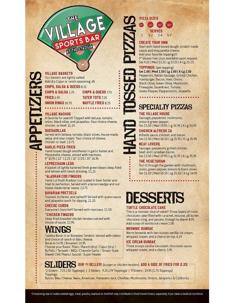 Stadium Sports Bar - White Bear Lake, MN menu_pic
