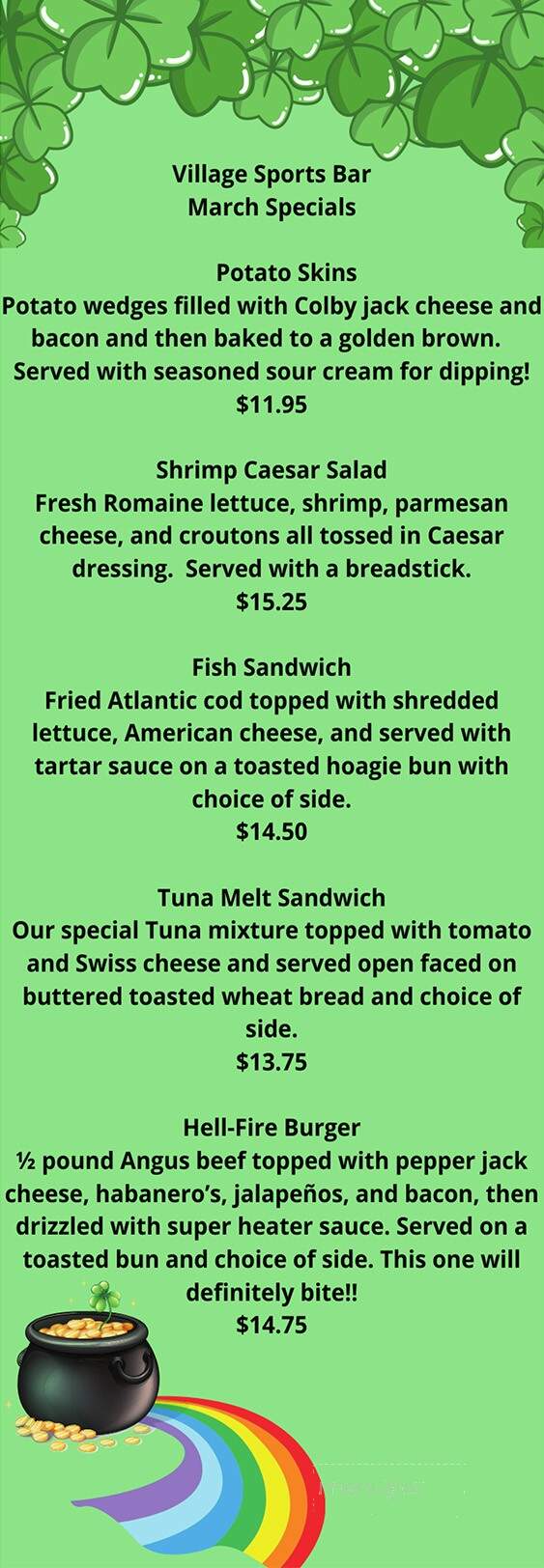 Stadium Sports Bar - White Bear Lake, MN menu_pic