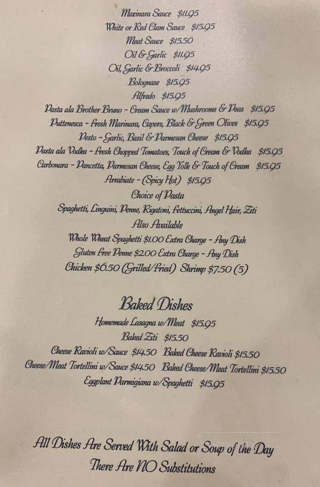 Brother Bruno Pizza Restaurant - Monticello, NY menu_pic