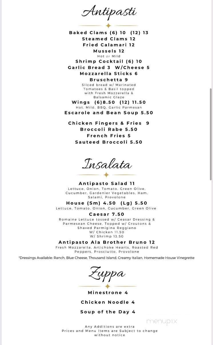 Brother Bruno Pizza Restaurant - Monticello, NY menu_pic