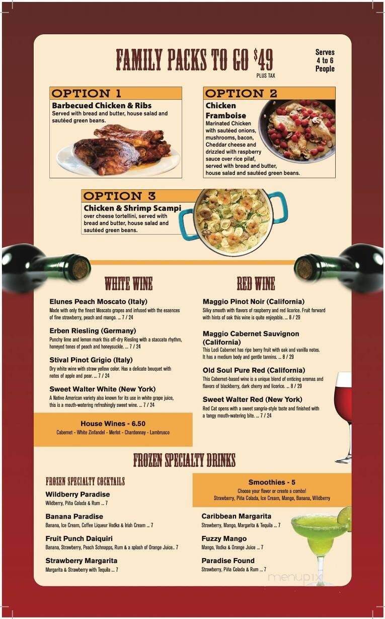 Fred's Inn & Lodge - Norwich, NY menu_pic