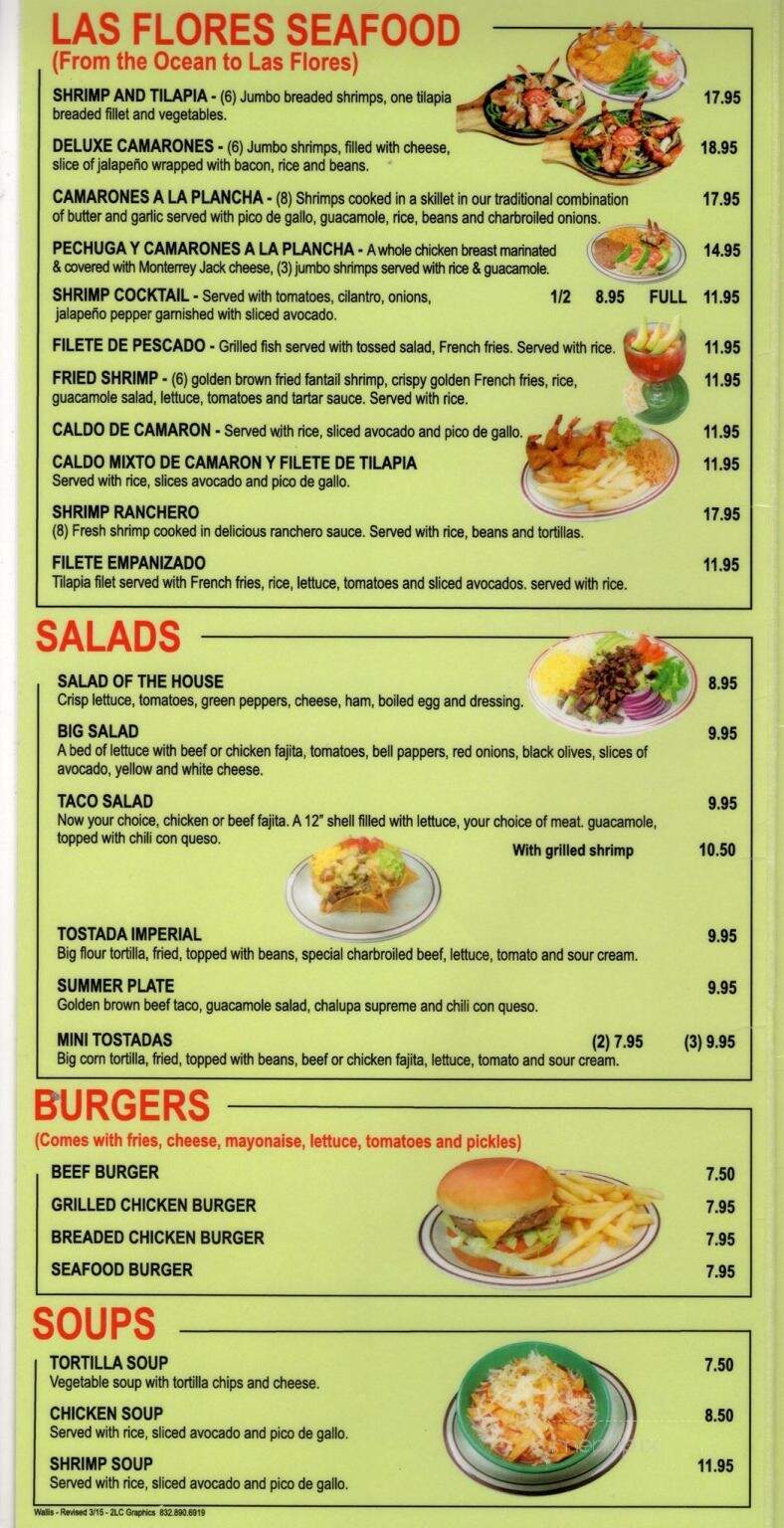 Las Flores Mexican Restaurant - Wallis, TX menu_pic