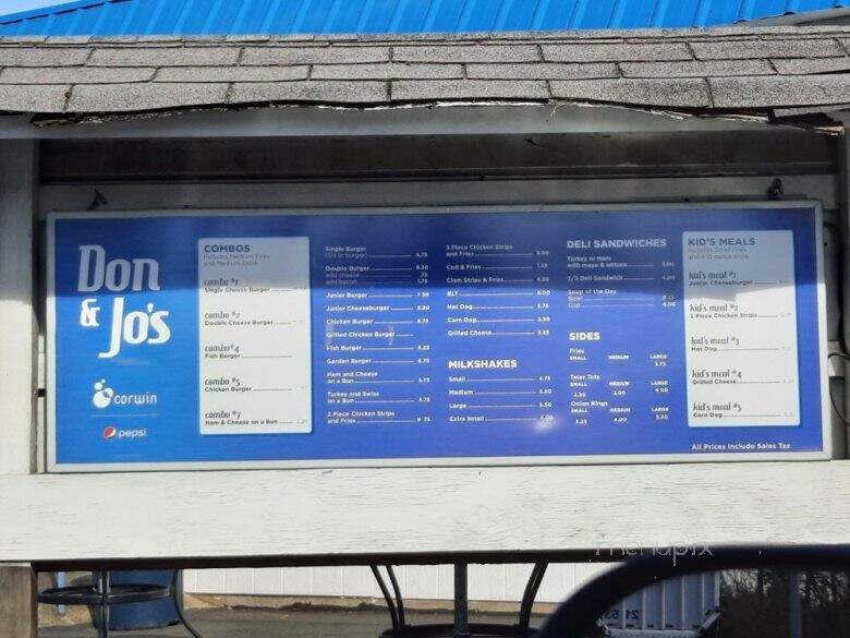 Don & Jo's Drive-In - Ridgefield, WA menu_pic