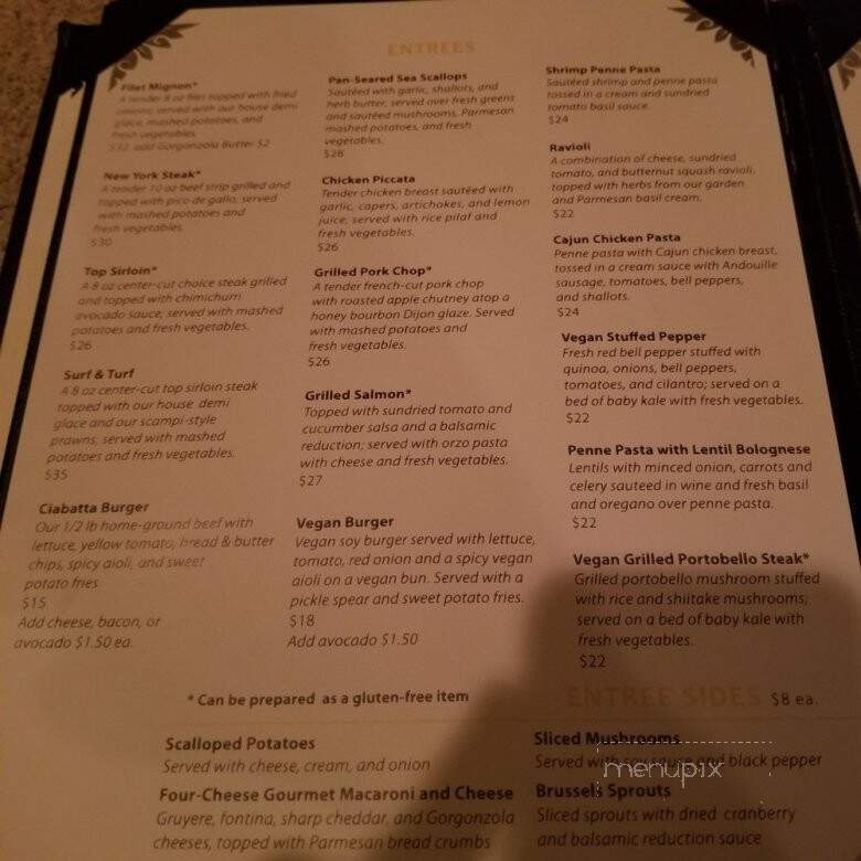 Cambria Pines Lodge Restaurant - Cambria, CA menu_pic